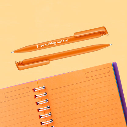 Busy Making History Orange Ballpoint Pen
