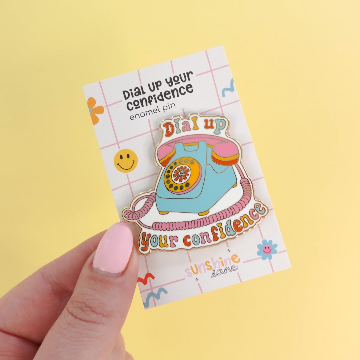 Dial Up Your Confidence Retro Enamel Pin