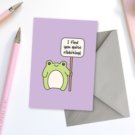 I Find You Quite Ribbiting Greeting Card