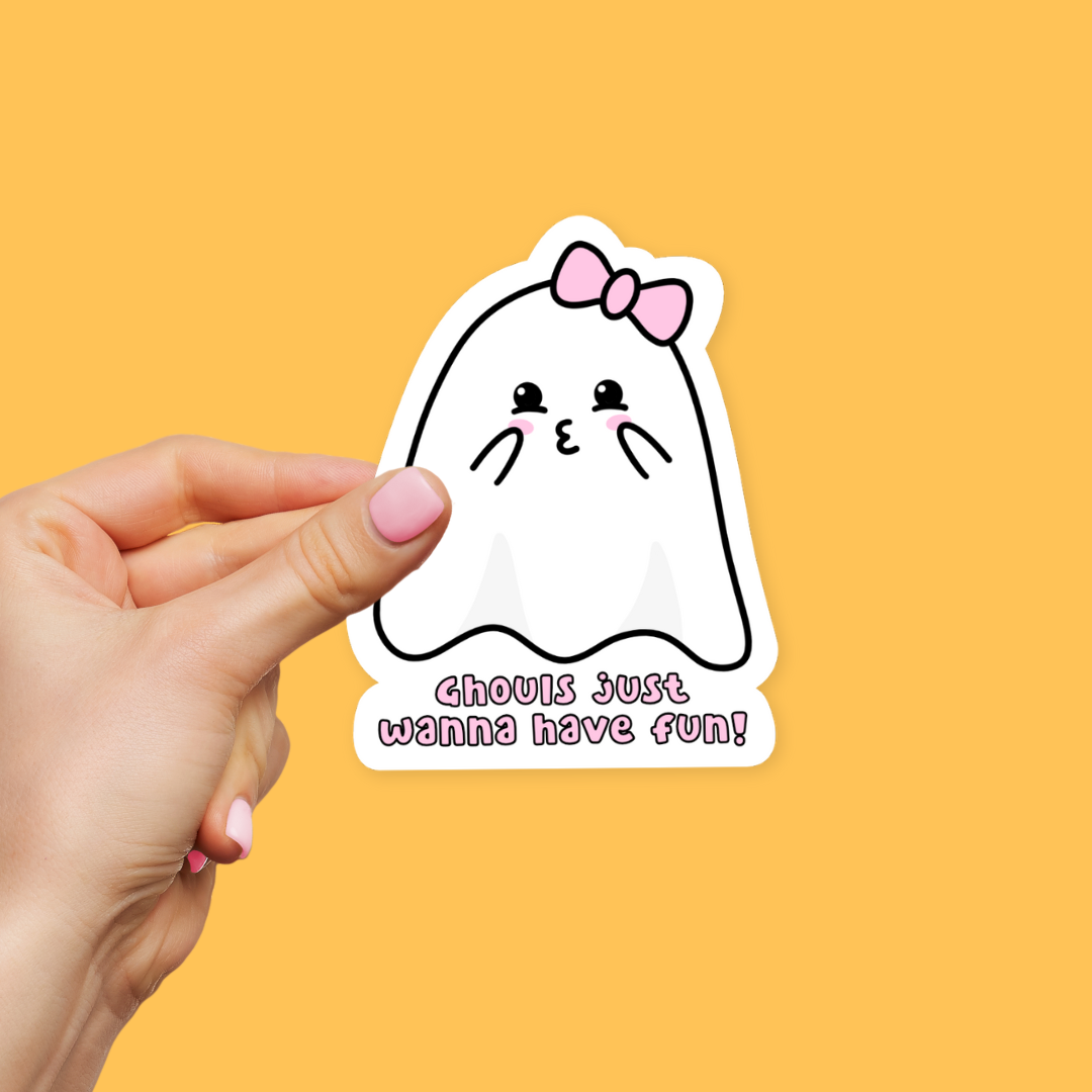 Ghouls Just Wanna Have Fun Sticker | Cute Ghost