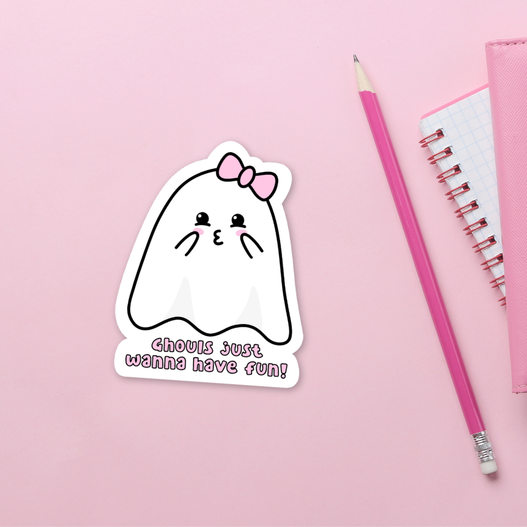 Ghouls Just Wanna Have Fun Sticker | Cute Ghost