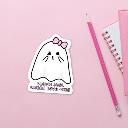 Ghouls Just Wanna Have Fun Sticker | Cute Ghost