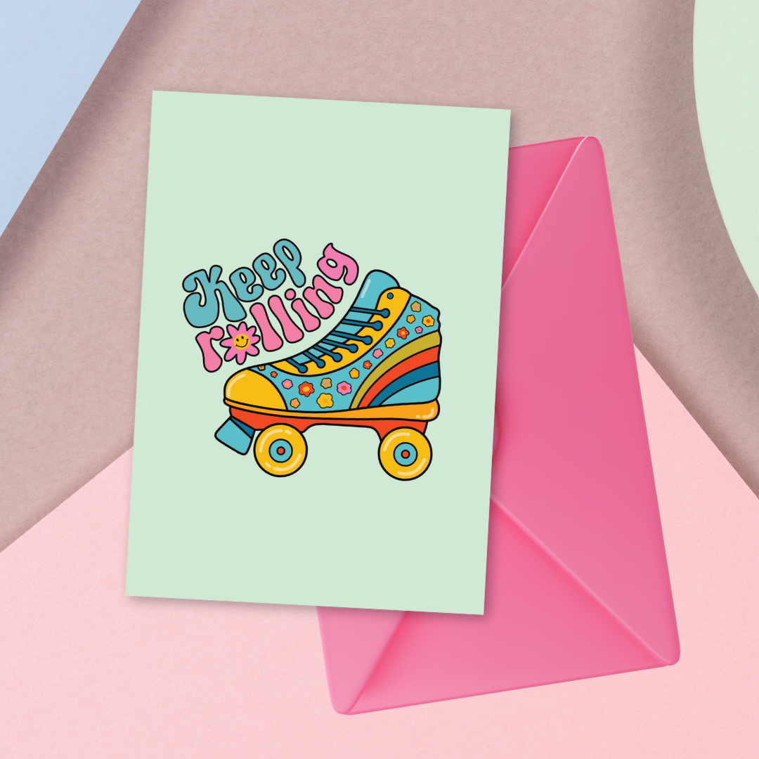 Keep Rolling Greeting Card