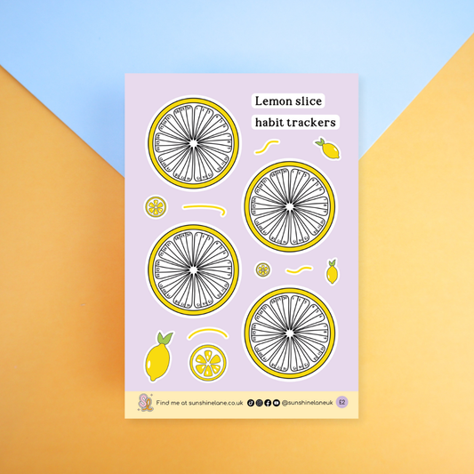 Lemon Habit Trackers Sticker Sheet