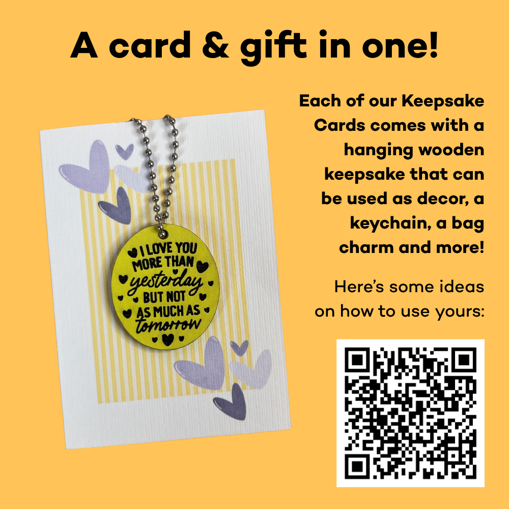 I Love You More Card - Yellow Heart Token Gift