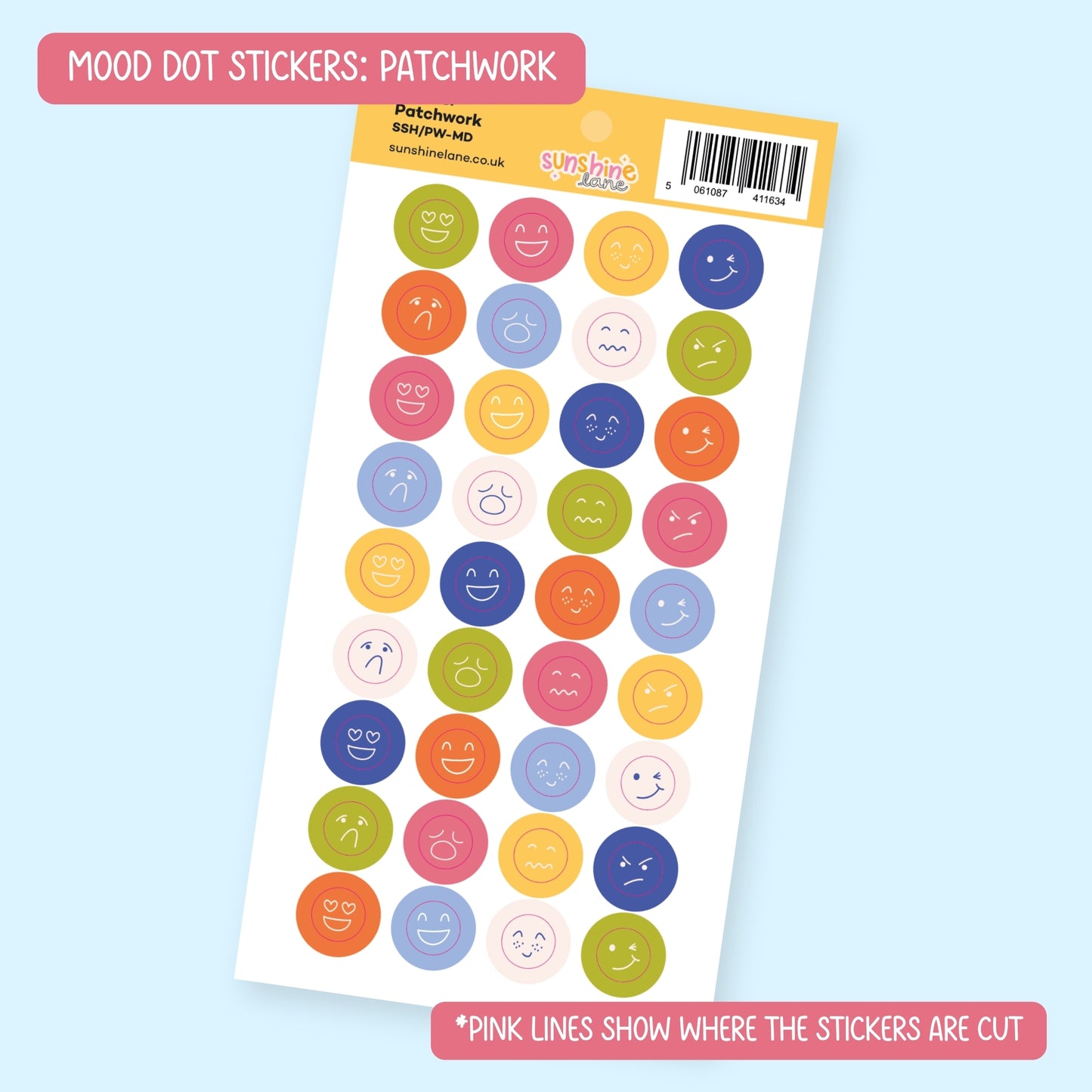Mood Dots Sticker Sheet - Emotion & Mental Health Tracker Stickers