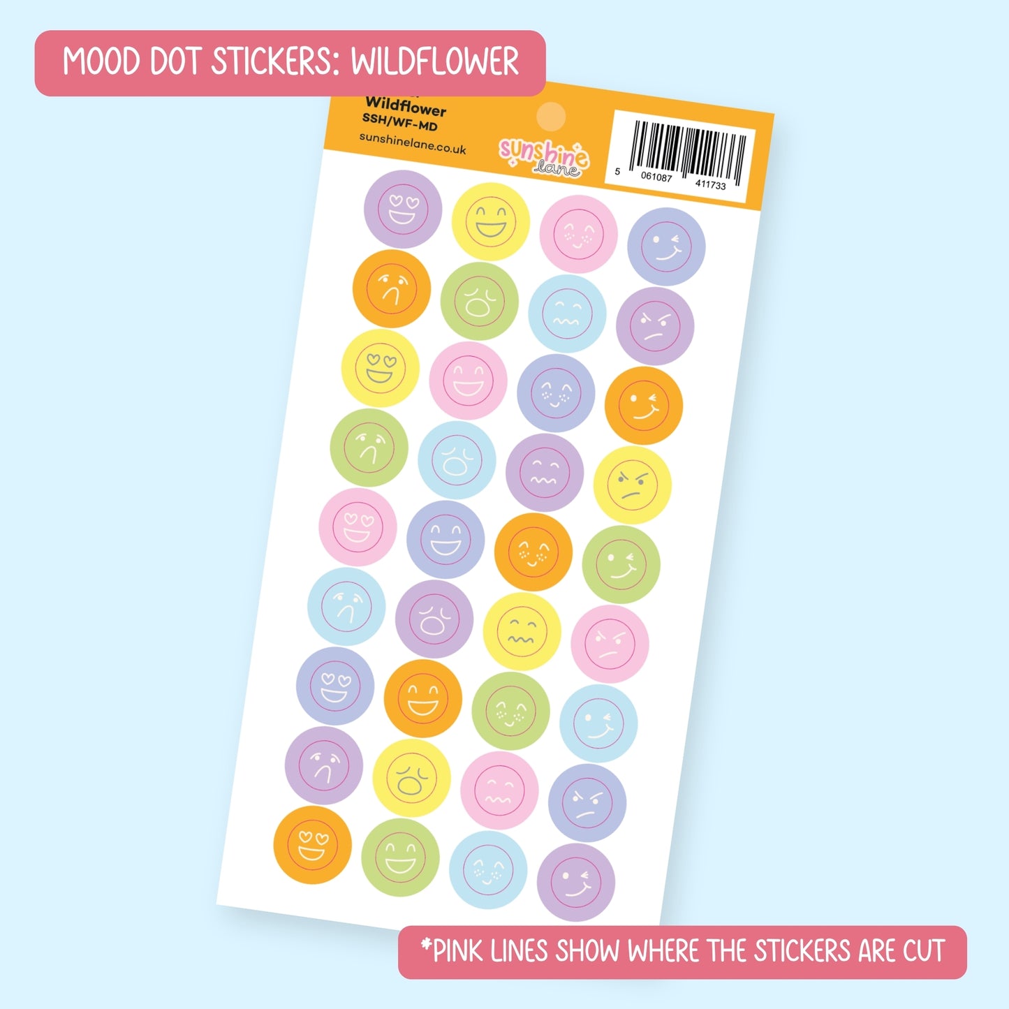 Mood Dots Sticker Sheet - Emotion & Mental Health Tracker Stickers
