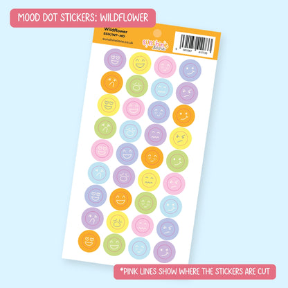 Mood Dots Sticker Sheet - Emotion & Mental Health Tracker Stickers