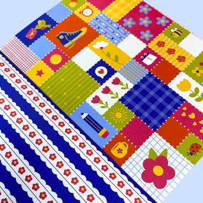 Patchwork Positivity A5 Patterned Paper Book - Junk Journaling Paper Pad