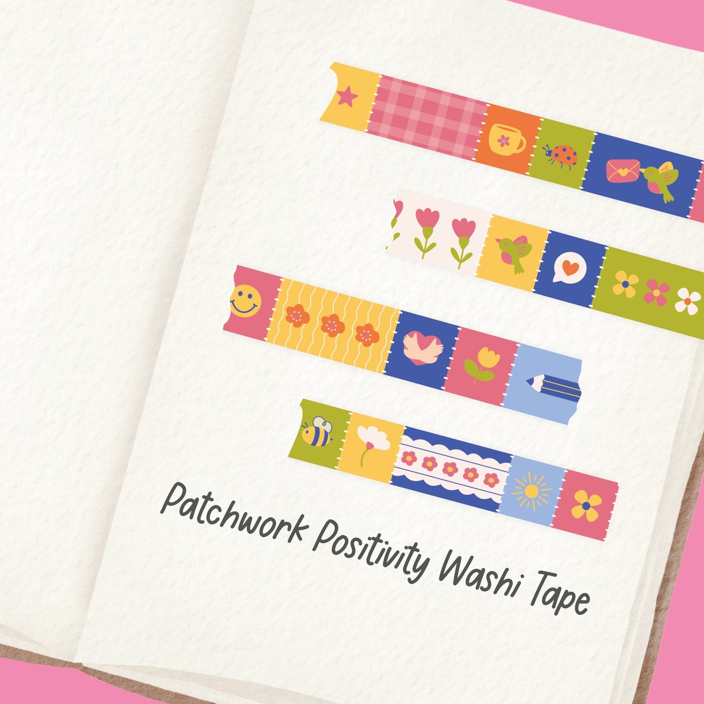 Patchwork Positivity Washi Tape - Stitched Quilt Journaling Tape