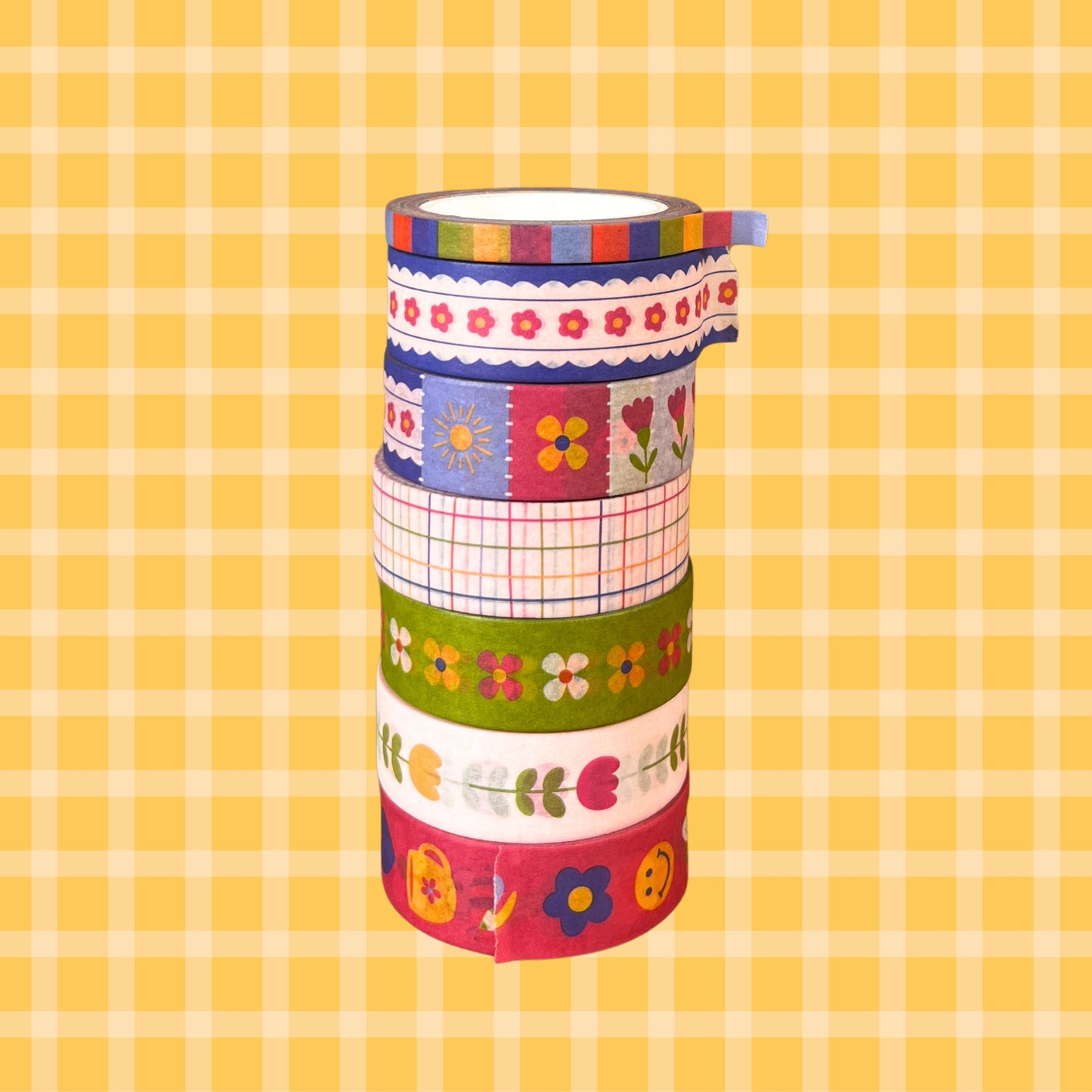 Skinny Patchwork Checklist Washi Tape - 5mm Checkered Box Washi Tape for Planners