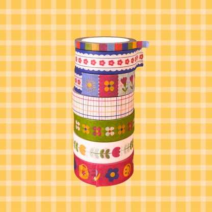 Skinny Patchwork Checklist Washi Tape - 5mm Checkered Box Washi Tape for Planners