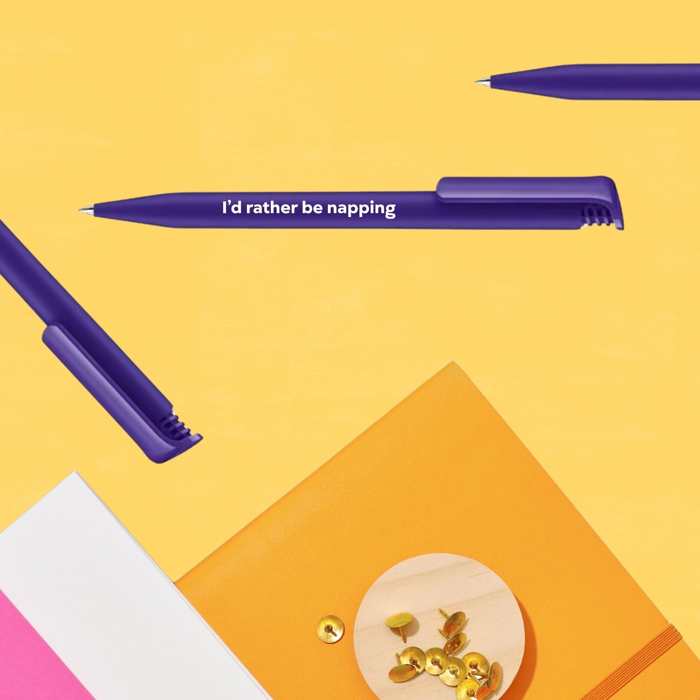 I'd Rather Be Napping Purple Ballpoint Pen