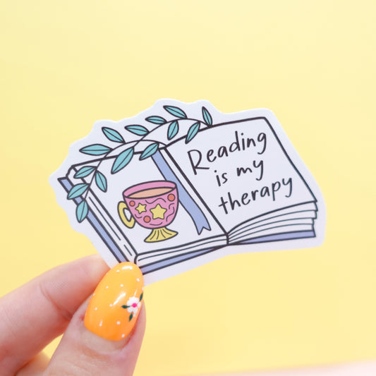 Reading Is My Therapy Bookish Sticker