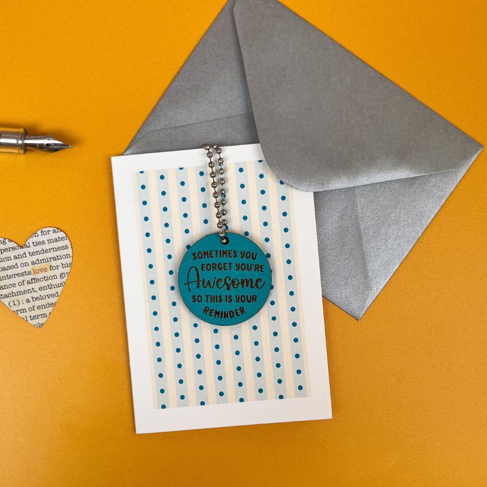 You're Awesome Reminder - Teal Token Card