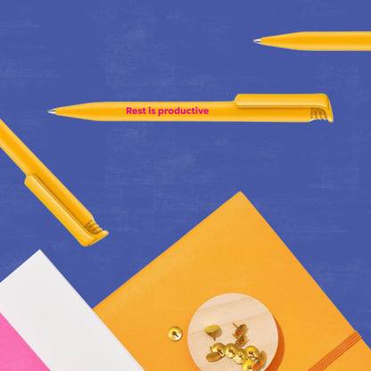 Rest Is Productive Yellow Ballpoint Pen