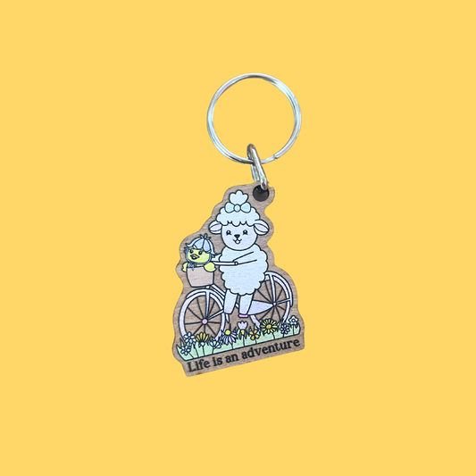 SAMPLE Life is an Adventure Wooden Keyring