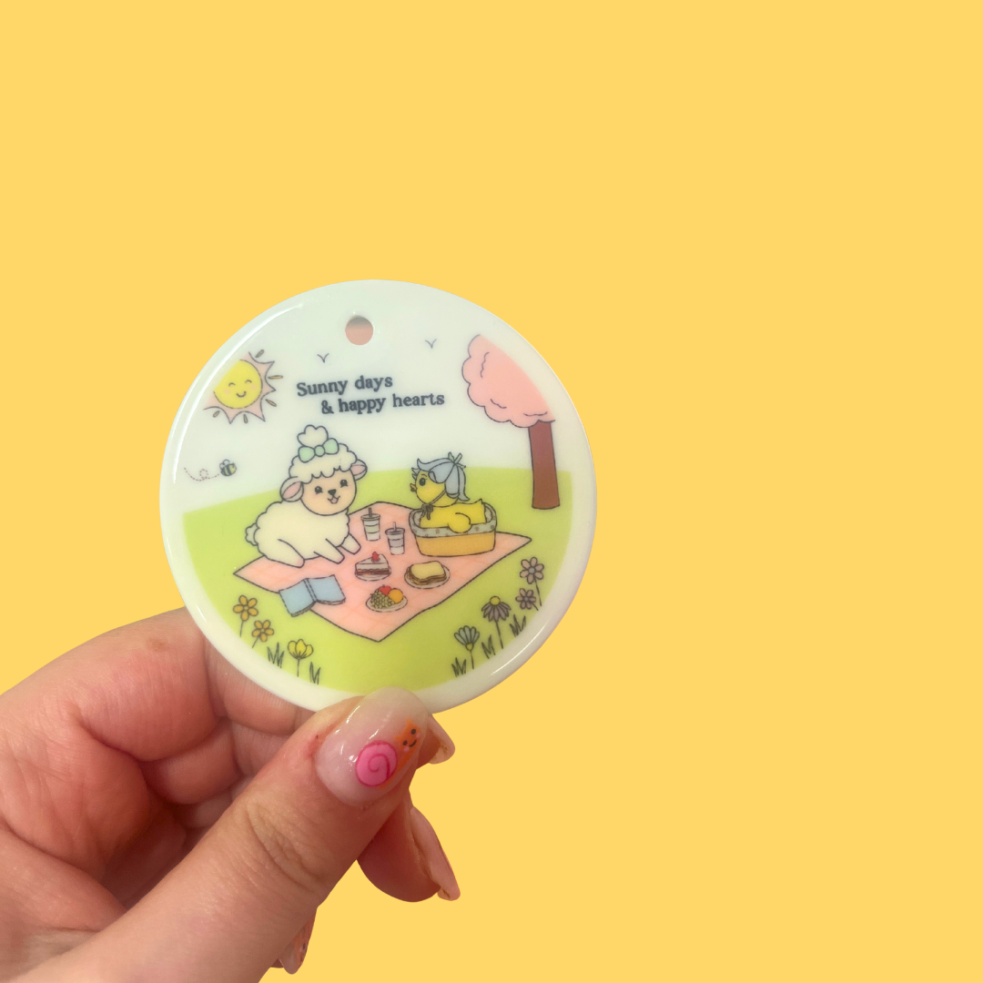 SECONDS SAMPLE Sunny Days & Happy Hearts Ceramic Ornament