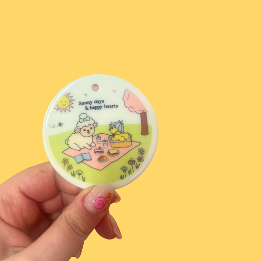 SECONDS SAMPLE Sunny Days & Happy Hearts Ceramic Ornament