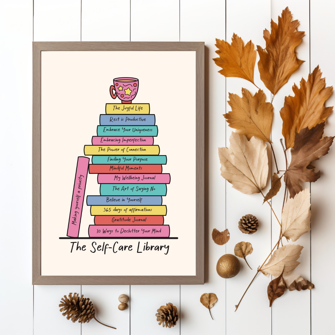 Self-Care Library Art Print