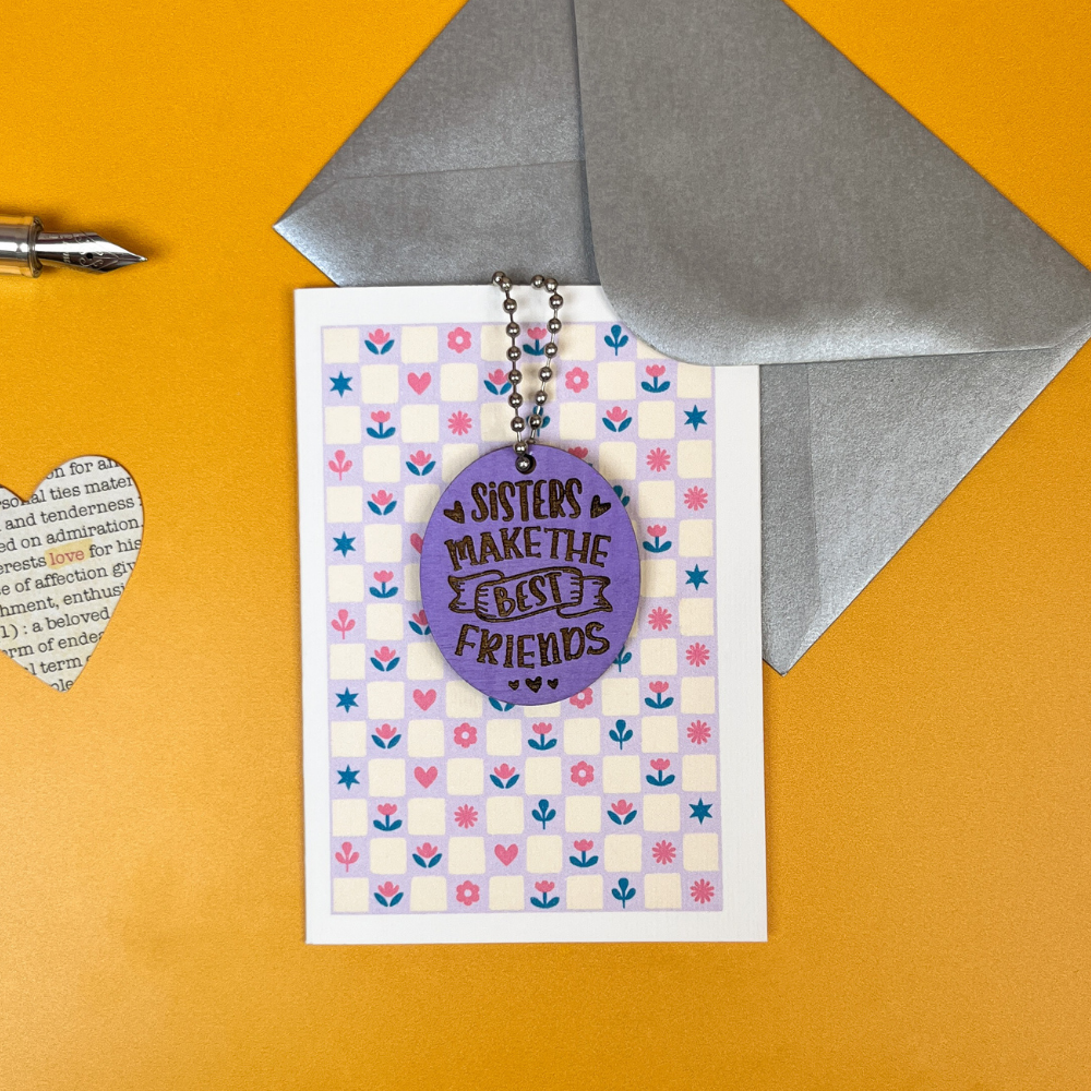 Sisters Make The Best Friends Card - Purple Token Gift