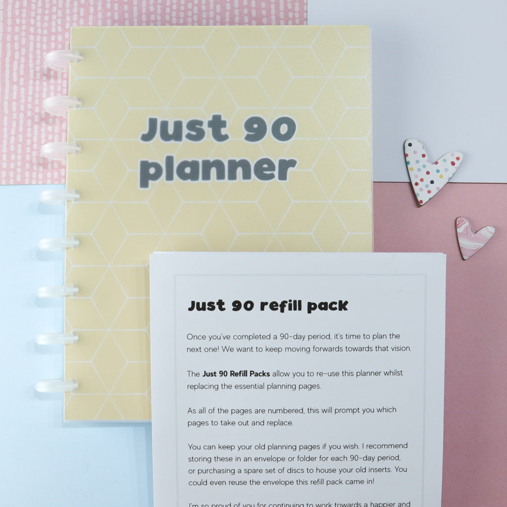 Refill pack for the Just 90 Planner